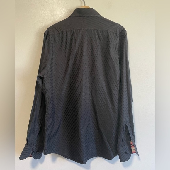 Express Design Studio Dark Grey Horizontal Stripe w Pink  Pop of Colour - Picture 6 of 7